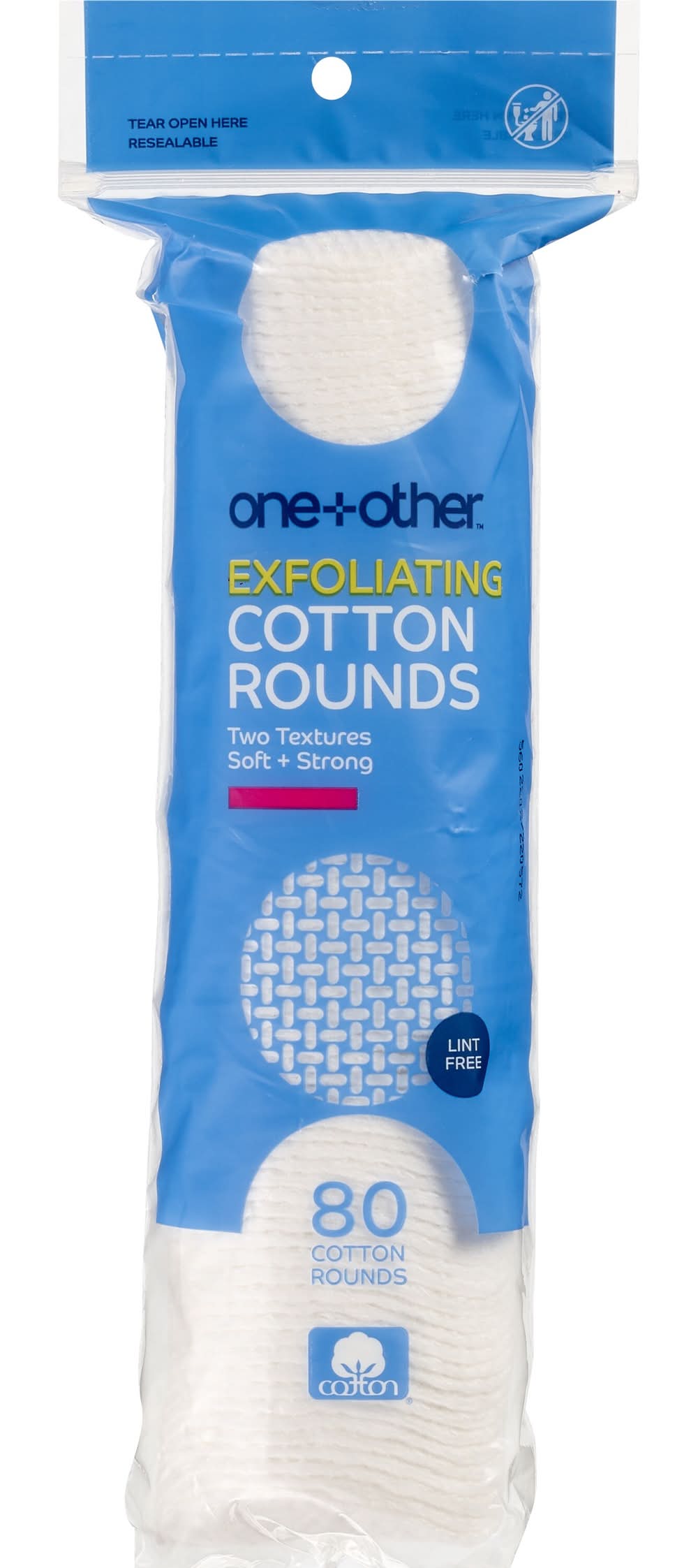 One+Other Exfoliating Premium Cotton Rounds (80 ct)