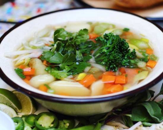 Order Vegetarian Zucchini Noodle Pho (GF) food online from Pho Time by BoCaphe store, New York on bringmethat.com