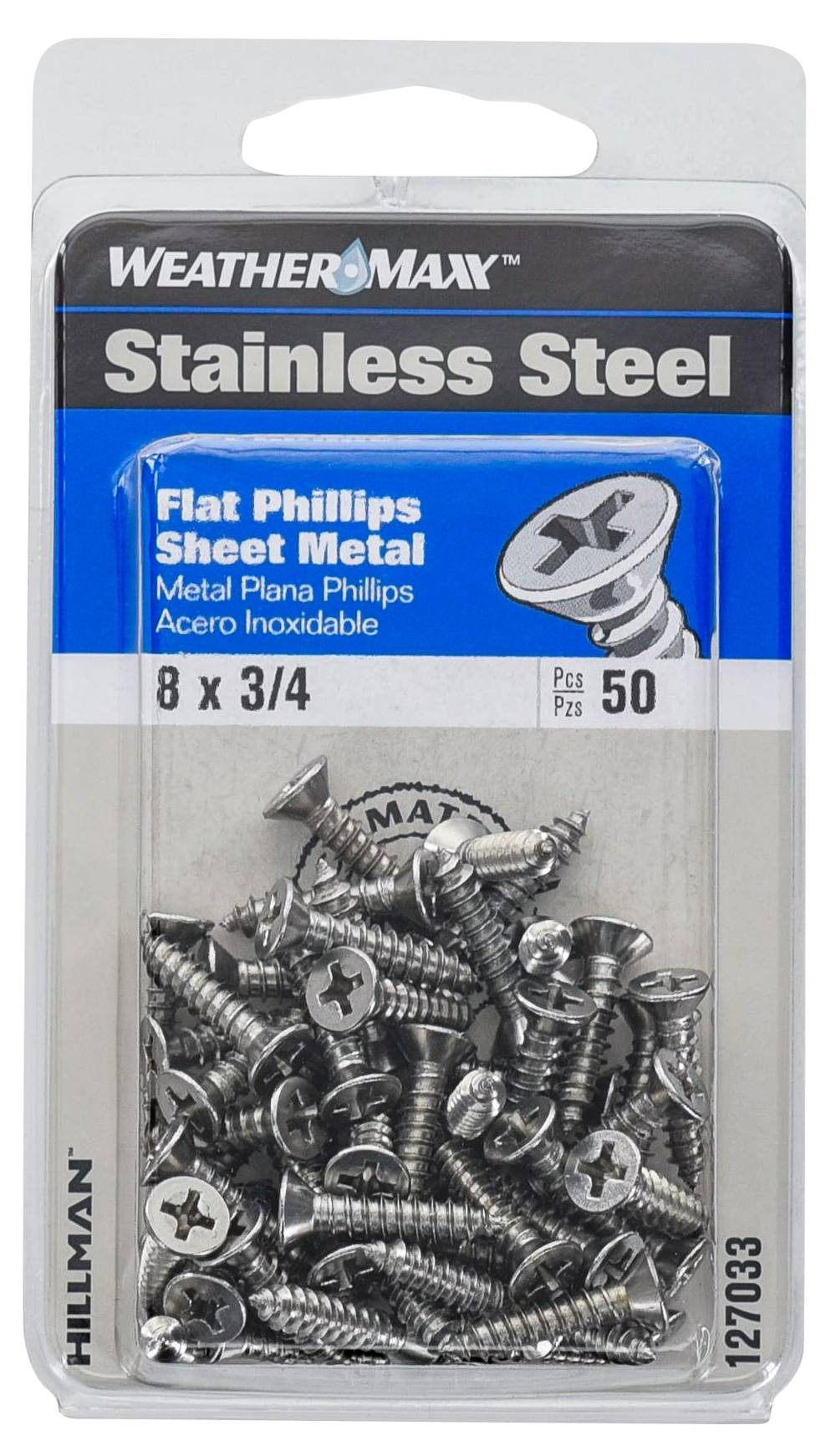 Hillman #8 x 3/4-in Phillips-Drive Standard Sheet Metal Screws (50-Count) | 127033