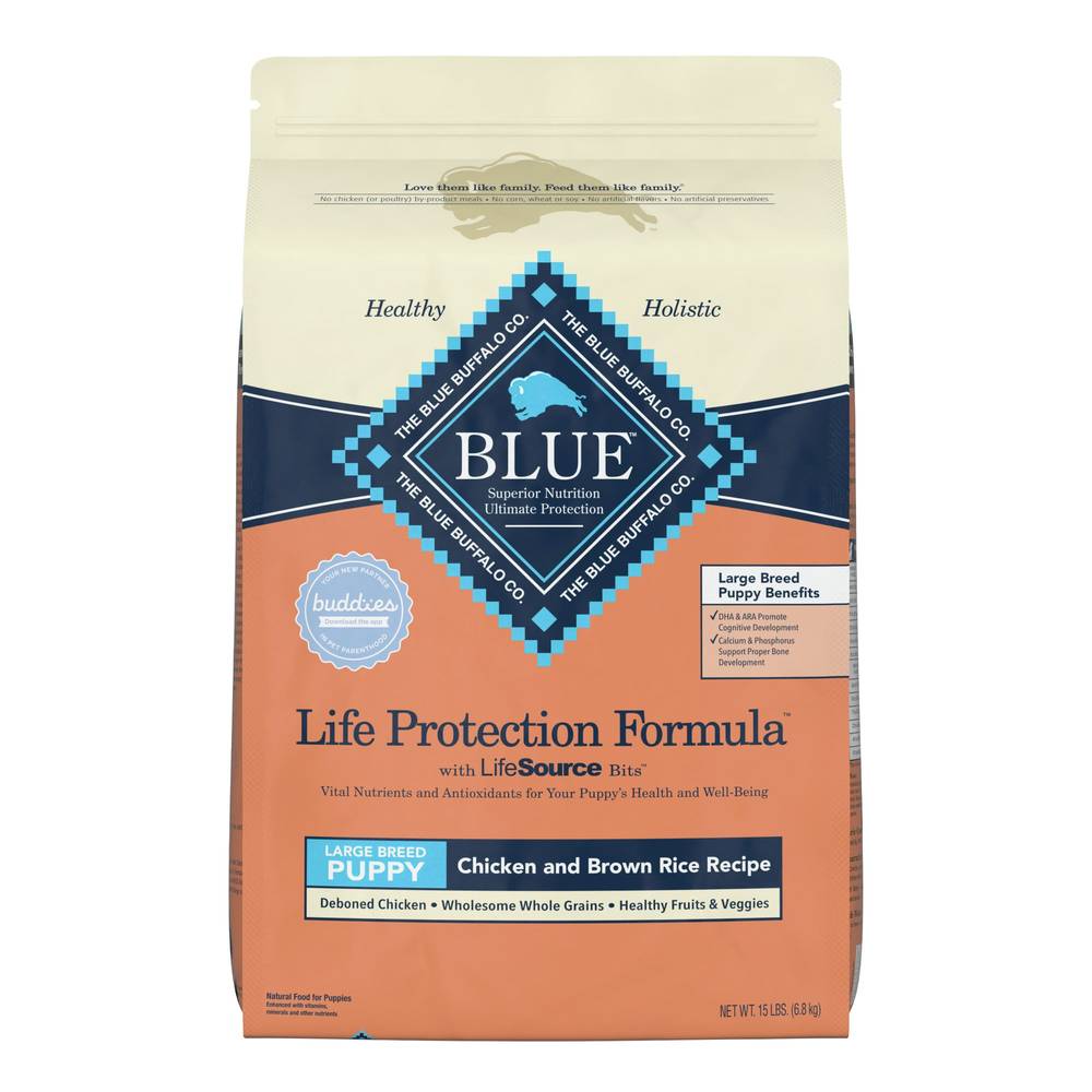 Blue Buffalo® Life Protection Formula™ Large Breed Puppy Dry Dog Food - Natural, Chicken (Flavor: Chicken & Brown Rice, Size: 15 Lb)