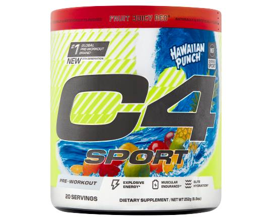 C4 Pre Workout Dietary Supplement Powder, Hawaiian Punch (8.9 oz)