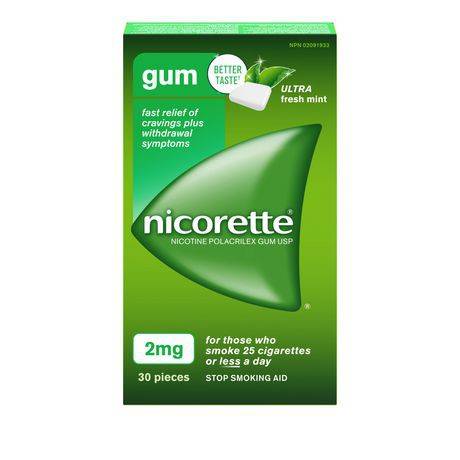 Nicorette Coated Gum, Fresh Fruit 2mg (30 ea)