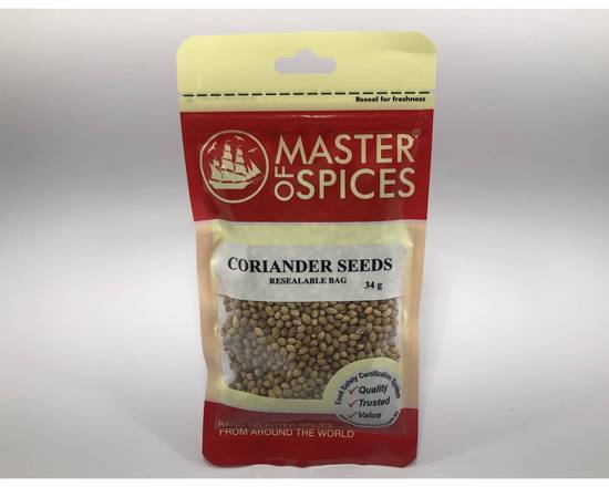 Coriander Seeds Master Spices 34g