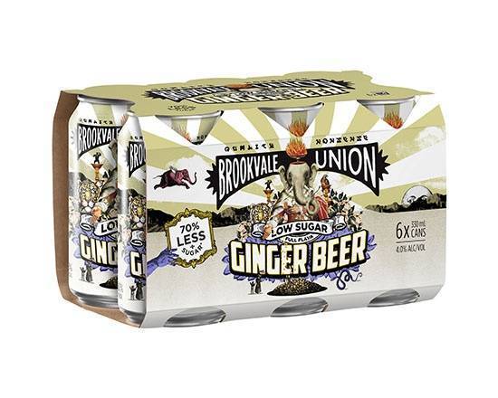 Brookvale Union Ginger Beer Low Sugar Can 6x330mL