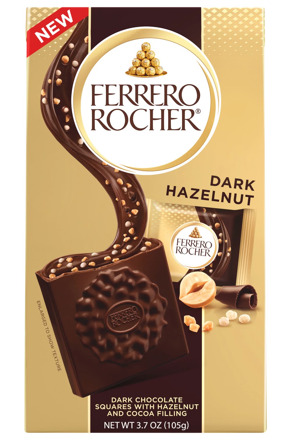 Ferrero Rocher Squares Dark Chocolate, Hazelnut (3.7 oz)