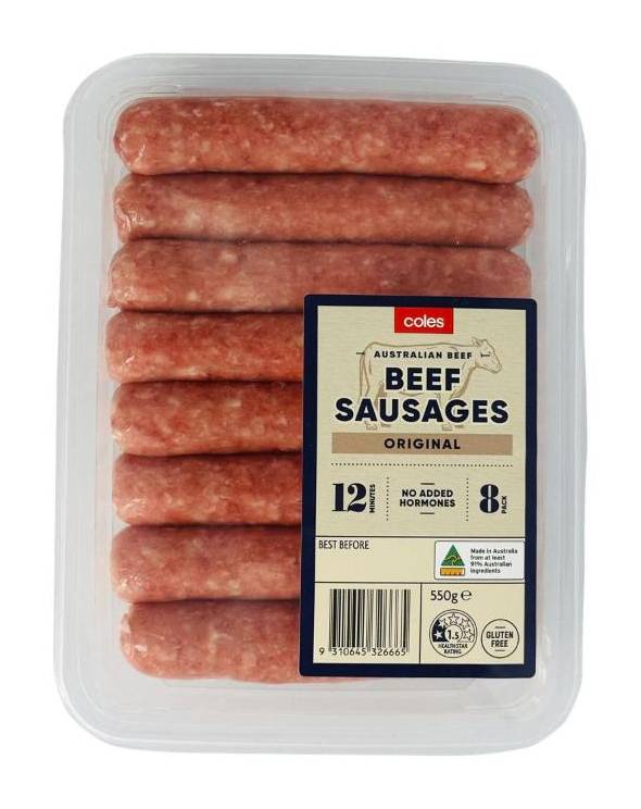 Coles The Original Beef Sausages (550g)