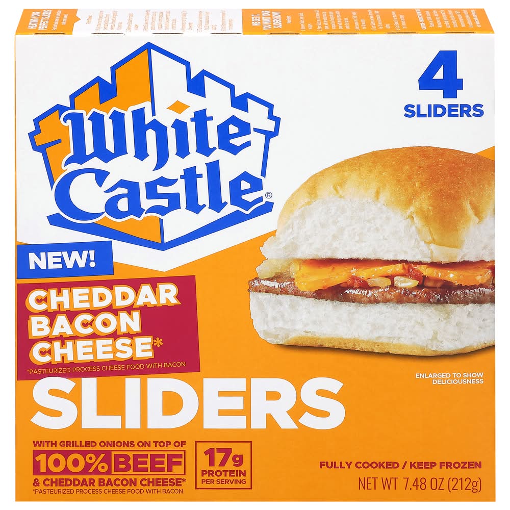 White Castle Fully Cooked Frozen Sliders, Cheddar Bacon Cheese (7.48 oz, 4 ct)