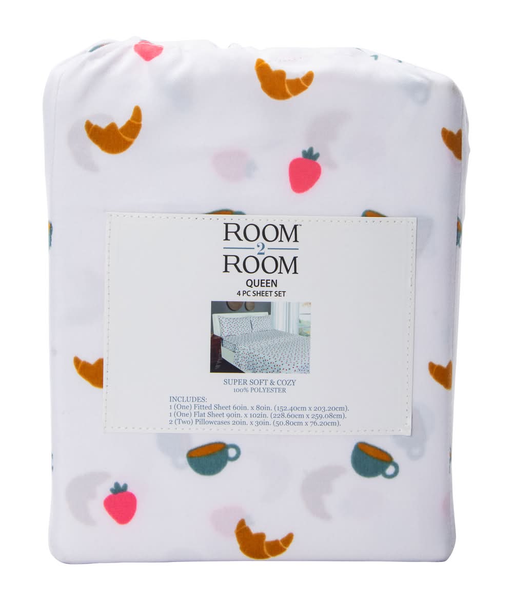 Room 2 Room™ Queen Size Sheet Set 4-Piece Foodie