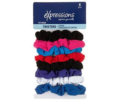 Skinny Twisters Hair Scrunchies, 8-Pack