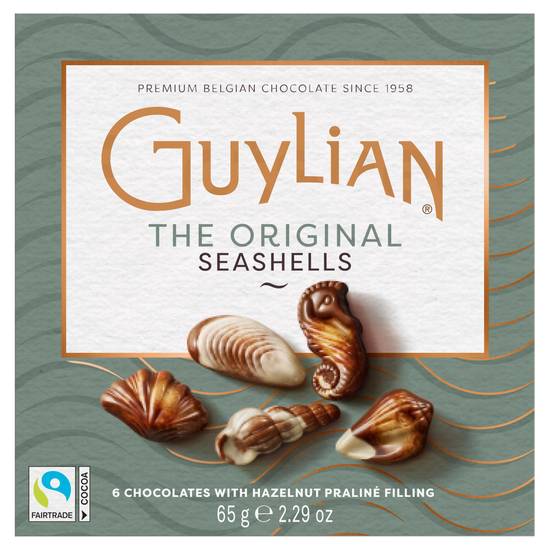 Guylian Finest Belgian Chocolates With Hazelnut Praline Filling Sea Shells 65g