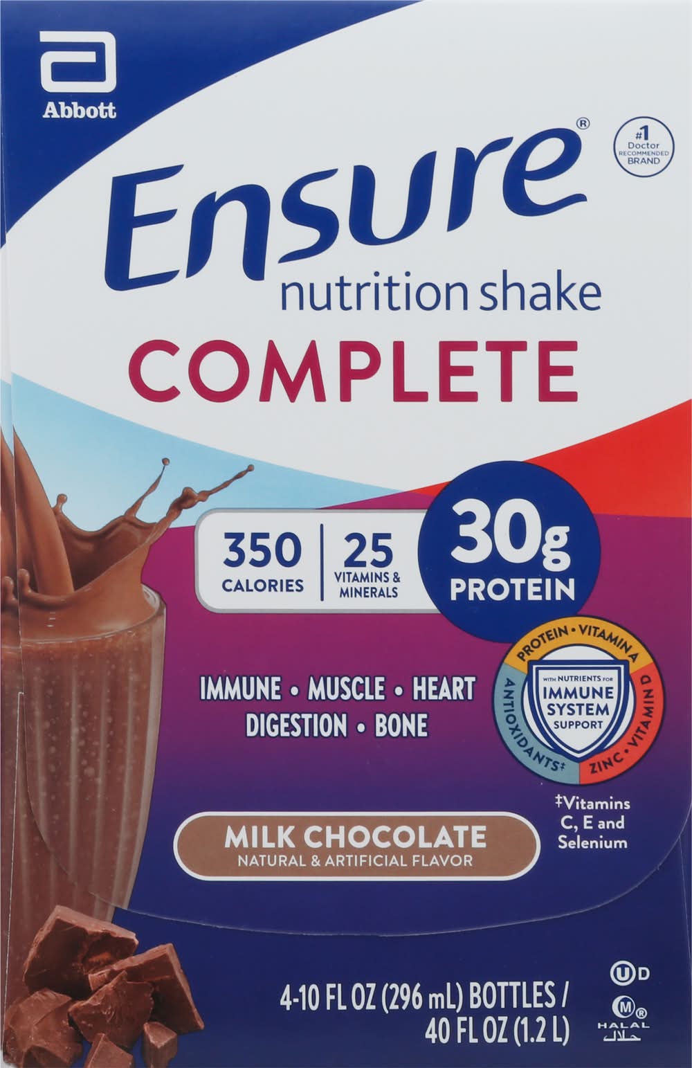Ensure Complete Milk Chocolate Nutrition Shake (4 x 2.5 fl oz)
