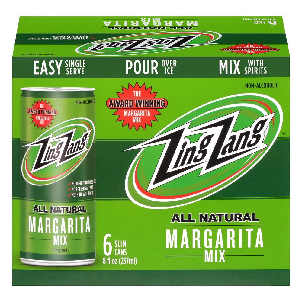 Zing Zang All Natural Margarita Mix Cans (6 x 8 fl oz)