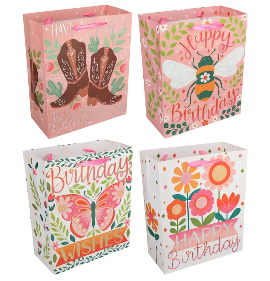 Birthday-Themed Assorted Gift Bag, Pink