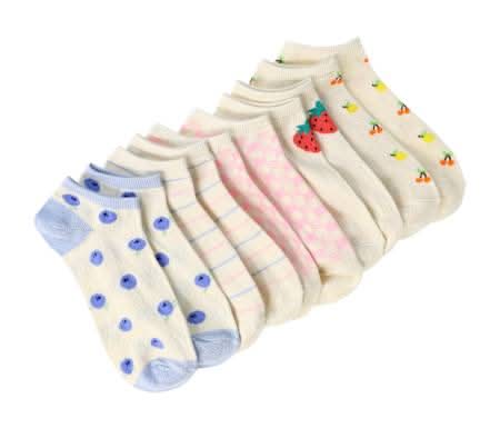 Juniors No Show Socks 5-Pairs Fruit