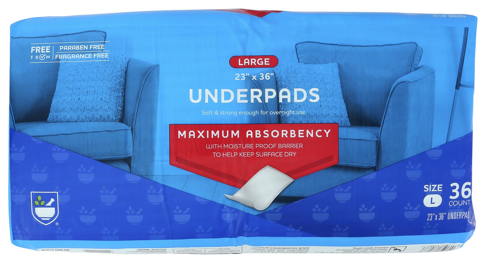 Rite Aid Maximum Absorbency Underpads For Men and Women, Large- 23" * 36" (36 ct)