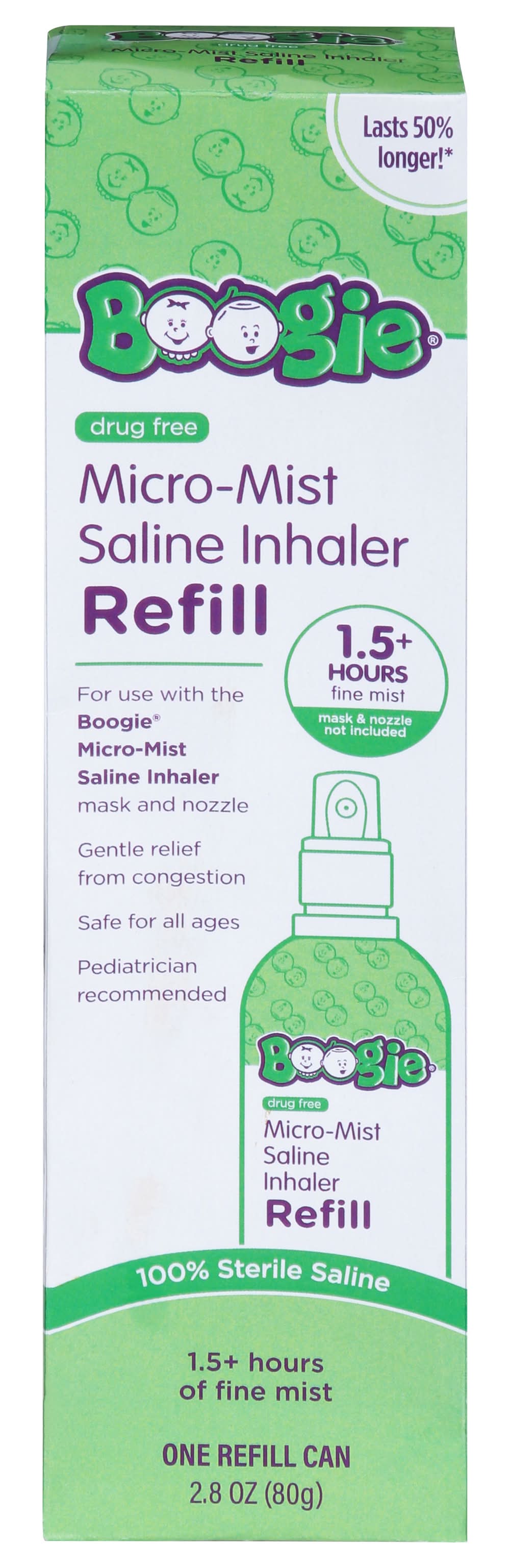 Boogie Drug Free Micro Mist Saline Inhaler Refill (2.8 oz)