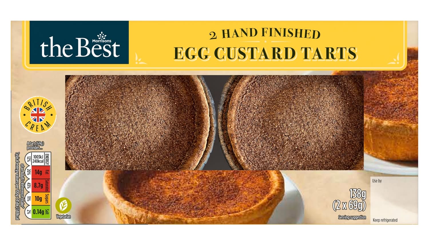 Morrisons The Best Egg Custard Tart 2 Pack