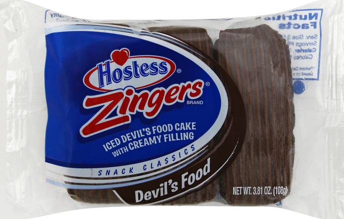 Hostess Zingers Iced Devil's Food Cake With Creamy Filling