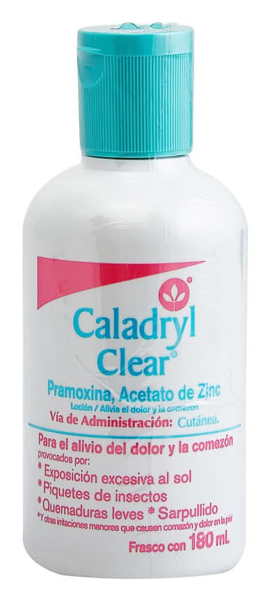 Caladryl · Clear loción transparente para el alivio del dolor y la comezón (180 ml)