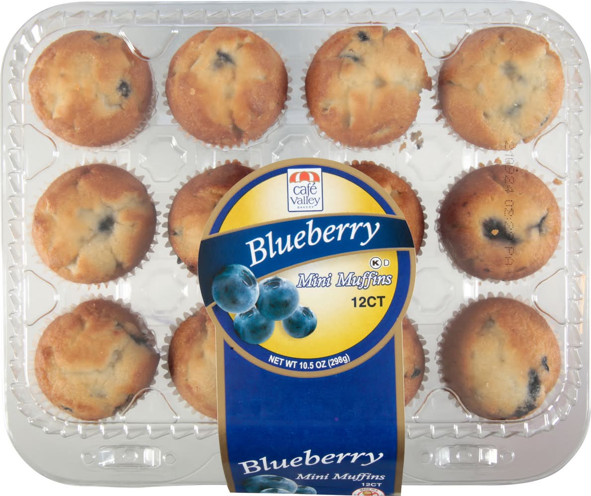 Café Valley Mini Muffins, Blueberry (10.5 oz, 12 ct)