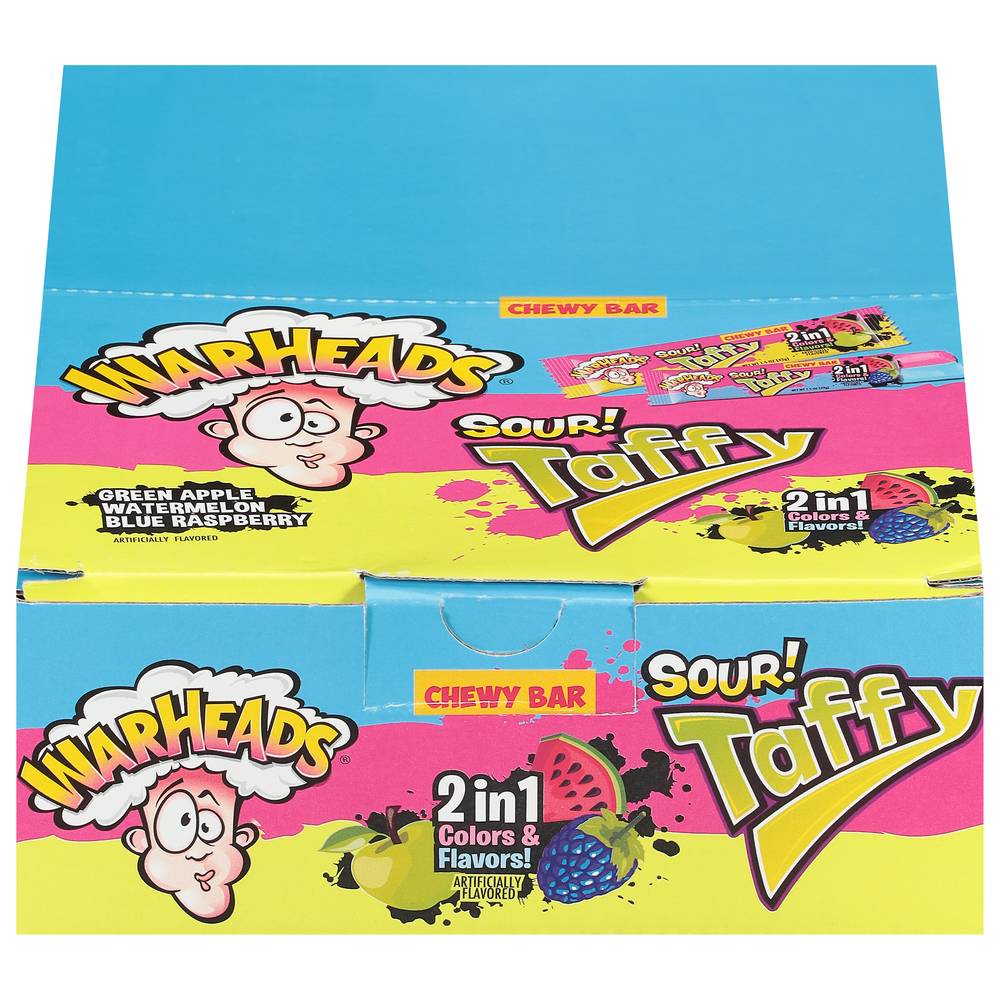 Warheads King Size Variety 2 in 1 Colors & Flavors Sour Taffy (1.5 oz)