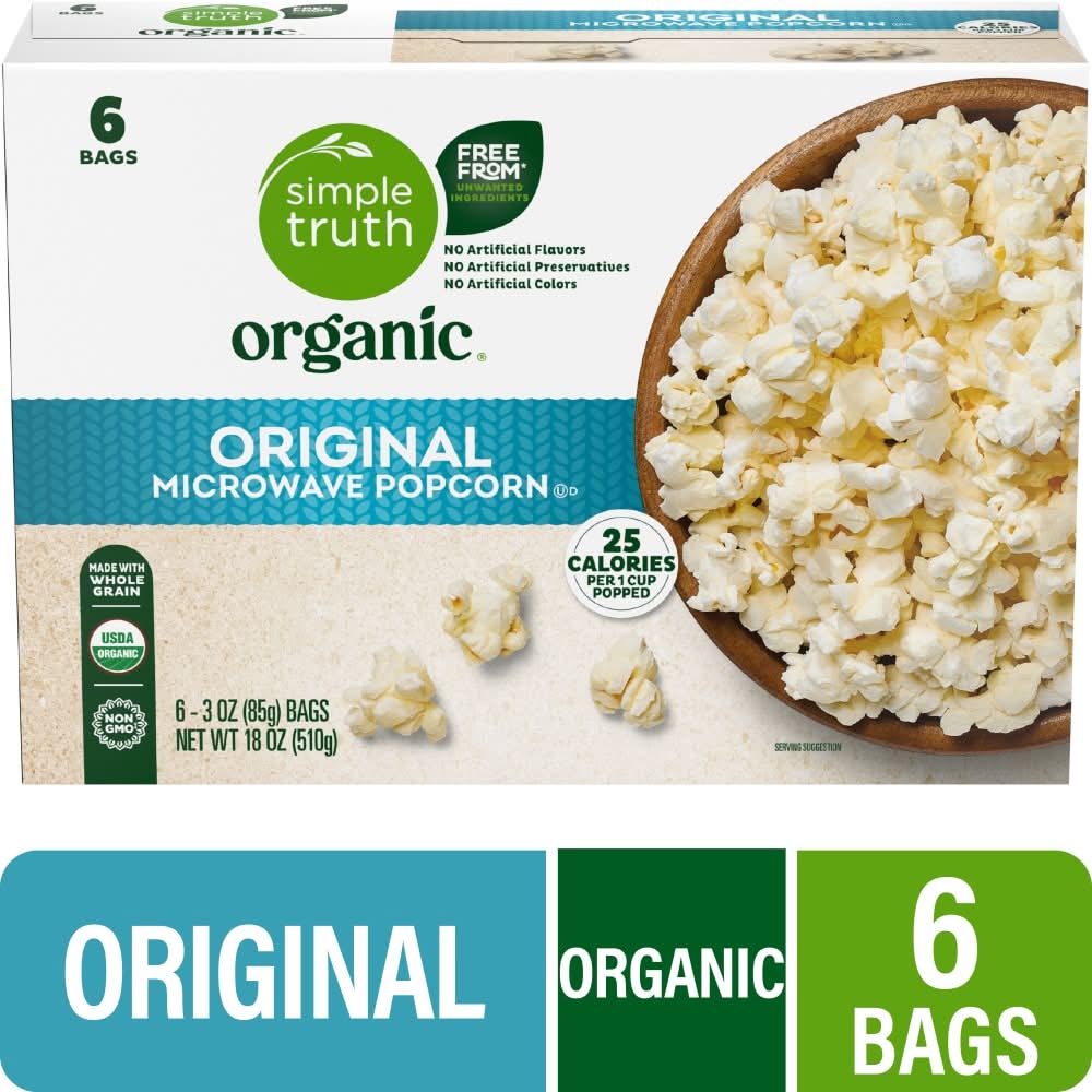 Simple Truth Organic Original Microwave Popcorn (6 x 3 oz)