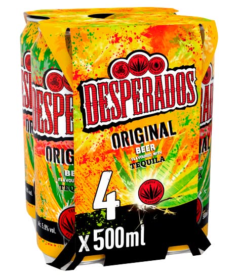 Desperados Tequila Lager Beer (4 x 500ml)