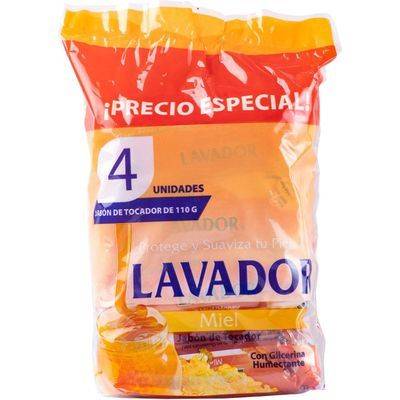 LAVADOR 4-Pack Jabon Miel 110gr