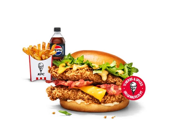 Double Cheese & Bacon Burger Menü