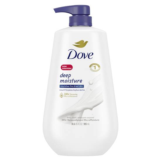 Dove MicroMoisture Body Wash Pump For Dry Skin Sulfate Free Moisturizing Bodywash, 30.6 OZ