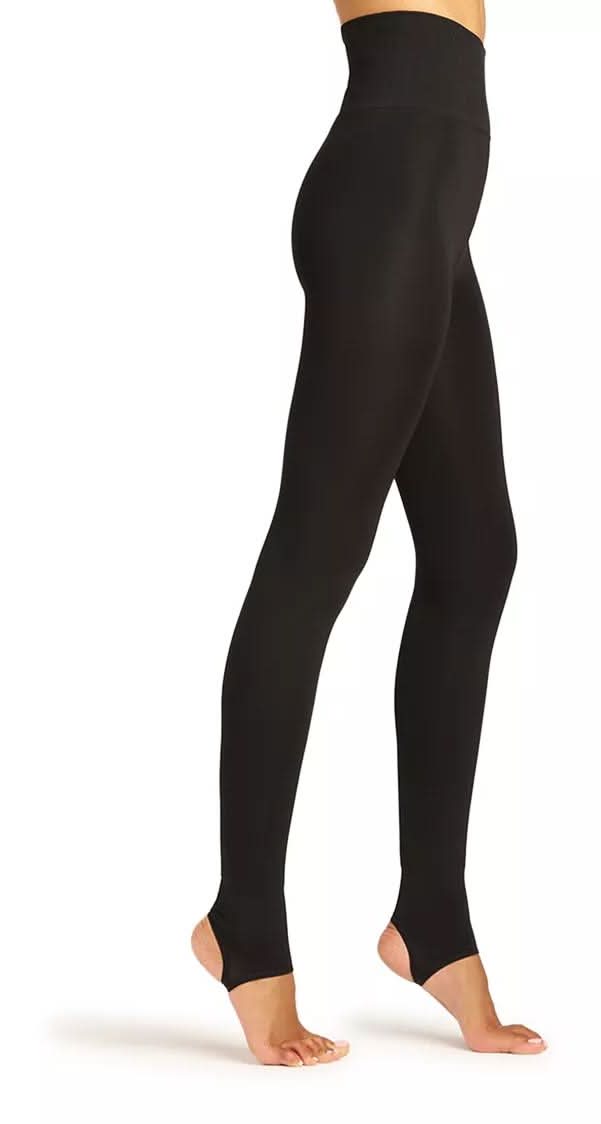 Lemon Opaque Fleece Lined Tights (Black M/L)