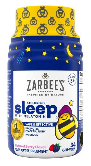 Zarbee's Kid's Sleep Gummies with Melatonin, Drug-Free, Non-Habit Forming, Natural Berry, 34ct