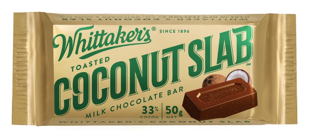 Whittaker's Toasted Milk Chocolate Bar, Coconut Slab (50g)