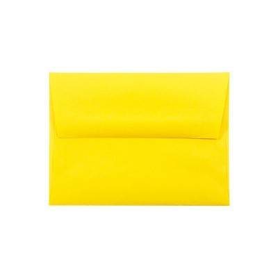 JAM Paper A2 Colored Invitation Envelopes 4.375 x 5.75 Yellow Recycled 15839