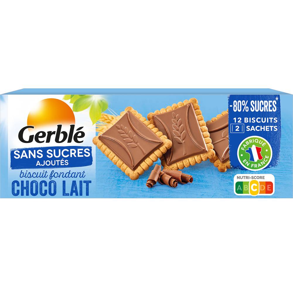 Gerble - Biscuits fondants chocolat lait sans sucres ajoutés