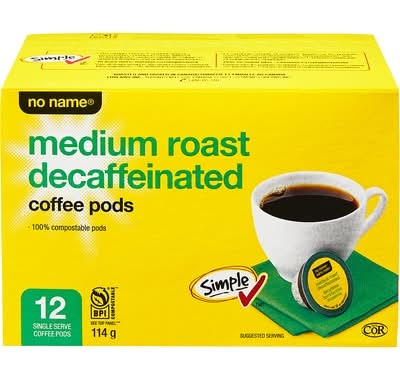 No Name Cartouches De Café Décaféiné À Torréfaction Moyenne / Medium Roast Decaffeinated Coffee Pods 114.0 G