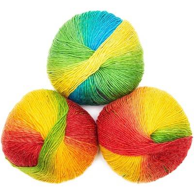 3 Pack 1.8oz Soft Acrylic Rainbow Color Yarn Skeins 196 Yards Craft Yarn for Knitting and Crochet