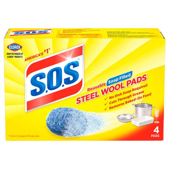 S.o.s Reusable Soap Filled Steel Wool Pads