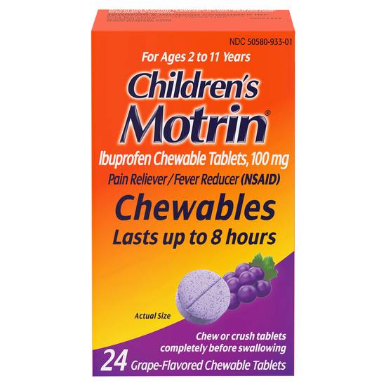 Children's Motrin Grape Flavored Ibuprofen 100 mg (24 ct)