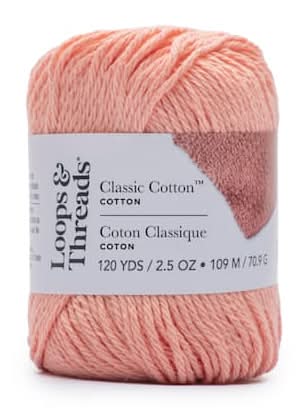 Loops & Threads Everyday Cotton Yarn, Salmon (2.5 oz)