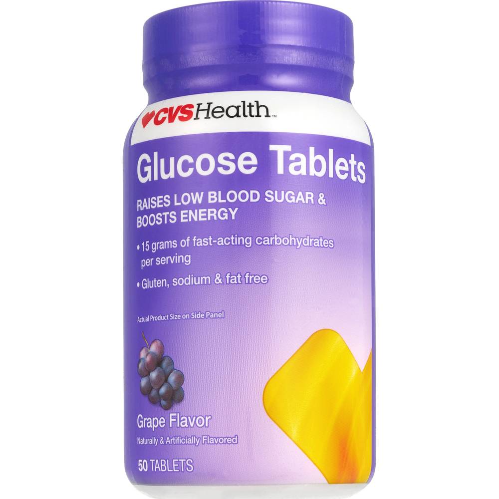 Cvs Health Glucose Tablets, Grape, 50 Ct