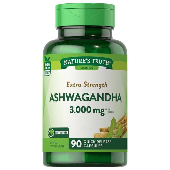 Nature's Truth Vitamins 3000 mg Extra Strength Ashwagandha Capsules (90 ct)