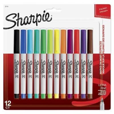 Sharpie Ultra Fine Tip Permanent Markers, Assorted (12 ct)