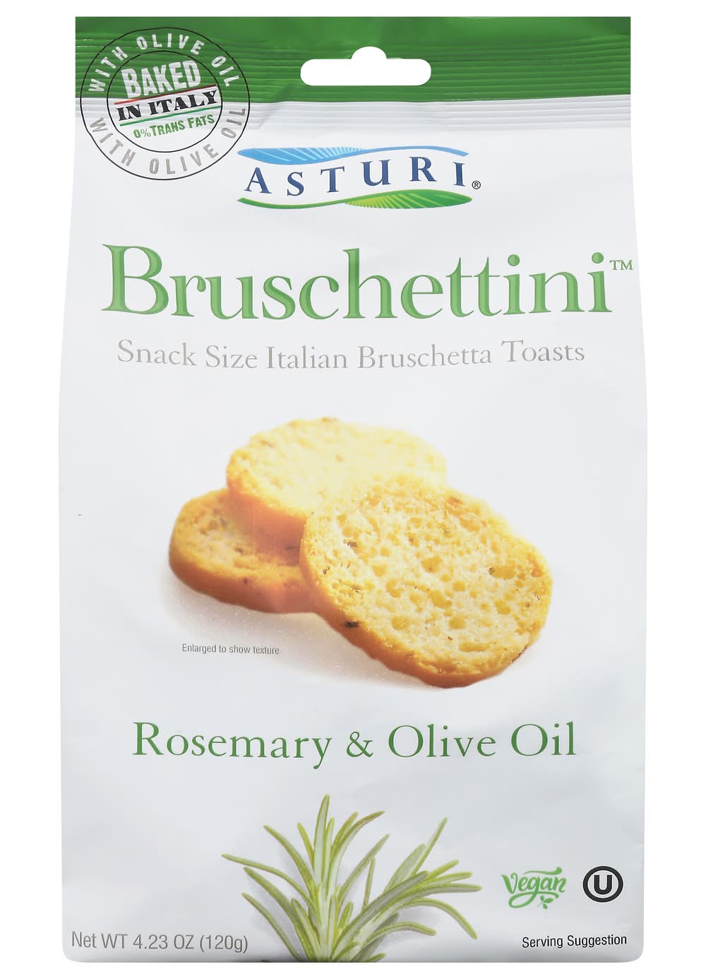 Asturi Bruschettini Snack Size Italian Rosemary & Olive Oil Bruschetta Toasts (4.3 oz)