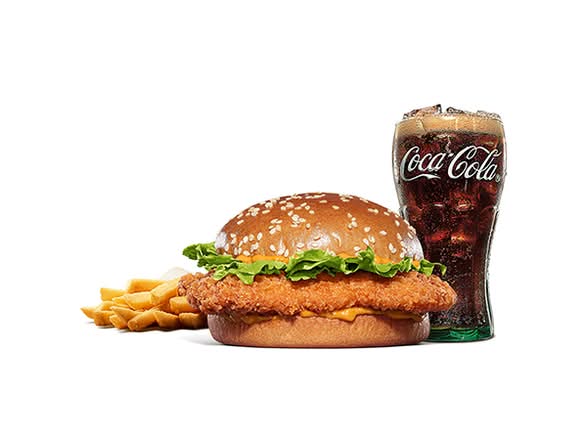 スパイシー Smoky Fried Chicken Burger Set / Spicy Mayo Smoky Frie d Chicken Burger Set
