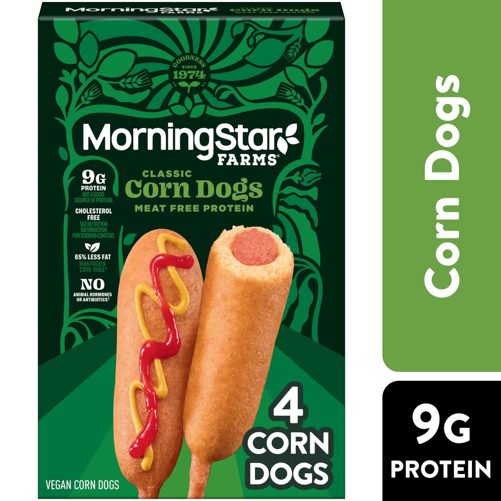 MorningStar Farms Original Plant Based Vegan Corn Dogs (10 oz, 4 ct)