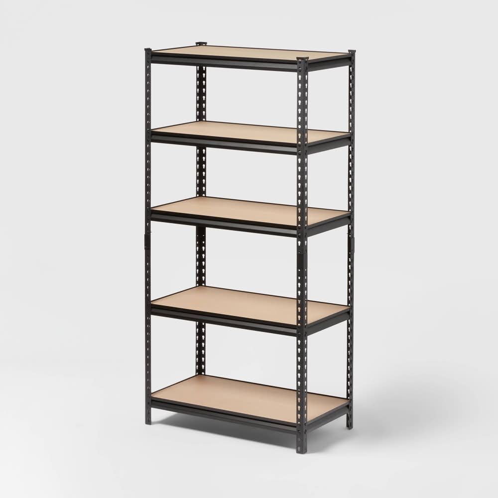 Brightroom 5 Tier Heavy Duty Boltless Steel Shelving Unit, 36x72x18 in, Black