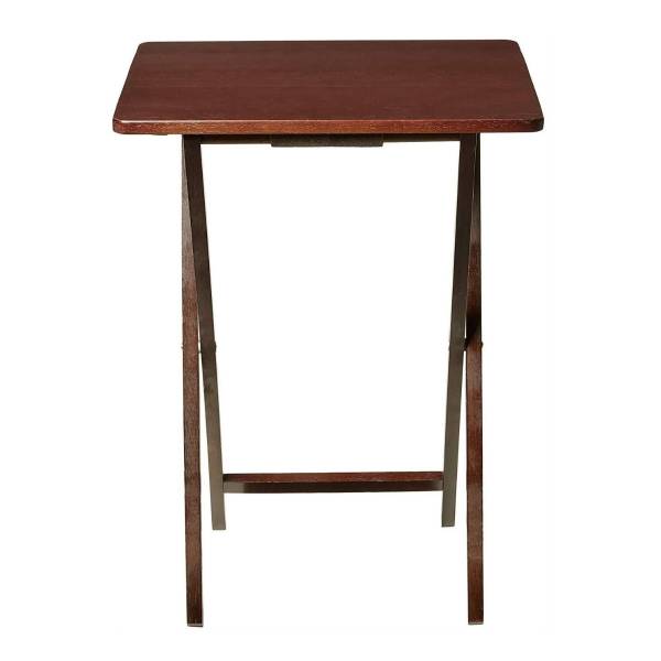 Home Tray Table, L14.57 in x W19.09 in x H25.98 in, Single, Espresso color.