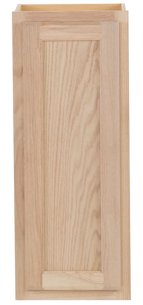 Project Source Oak Brook 12-in W x 30-in H x 12-in D Natural Unfinished Oak Wall Fully Assembled Cabinet Flat Panel Square