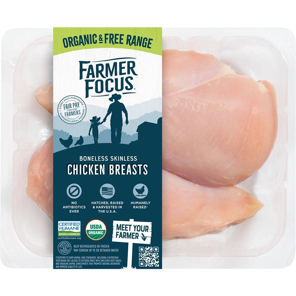 Farmer Focus Organic Boneless Skinless Chicken Breasts